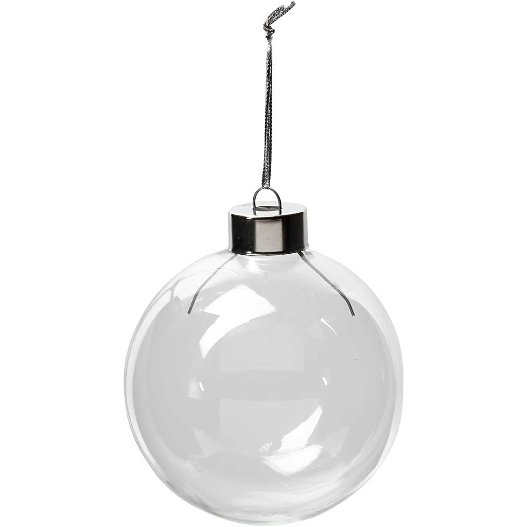 Ornements en verre Creativ company, h : 8,9 cm, d 7,9 cm, transparent, 6 pièces 1 boîte