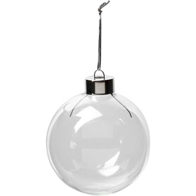 Ornements en verre Creativ company, h : 8,9 cm, d 7,9 cm, transparent, 6 pièces 1 boîte