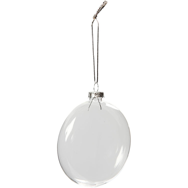 Boule de Noël en verre plat Creativ company, d 8 cm, épaisseur 2,1 cm, 6 pièces 1 boîte