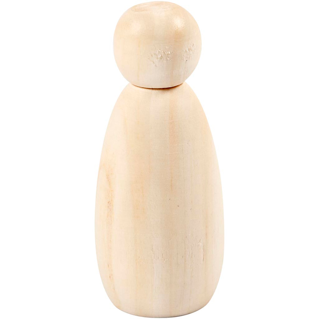 Figurine en bois Creativ company, h : 8 cm, d 3,8 cm, 3 pièces 1 boîte
