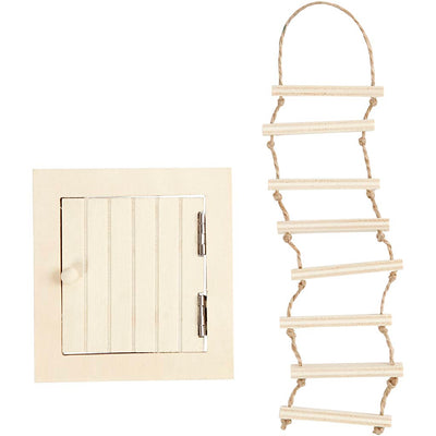 Creativ Company Mini-grenier en bois Hatch et échelle de corde
