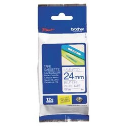 Ruban d'étiquettes brother tze253 bleu, blanc 24mmx8m