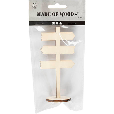 Creativ Company Flèches de plaque en bois à pied, 12 cm