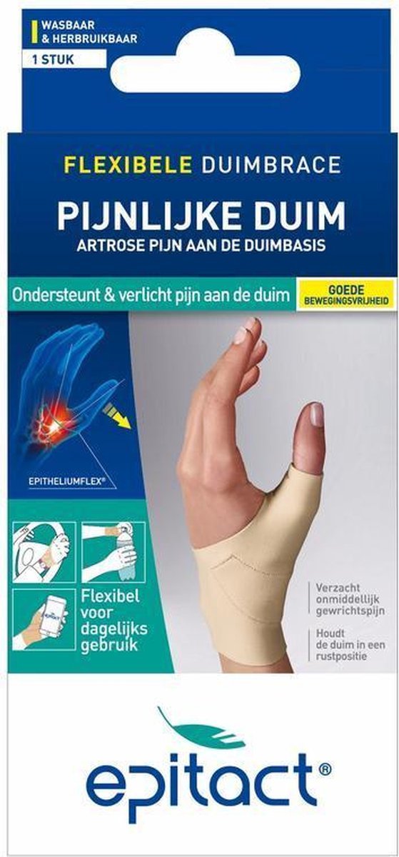 Orthèse de pouce Epitact jour gauche taille L - orthèse de pouce pour arthrose et rhizarthrose du pouce - support flexible - lavable - 1 pièce
