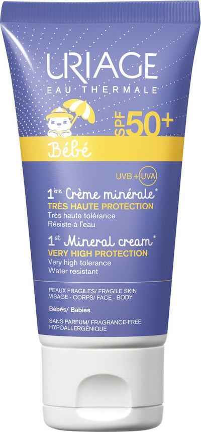 Uriage crème solaire pour enfants soleil bébé minéral nouveau spf 50+ (50 ml)