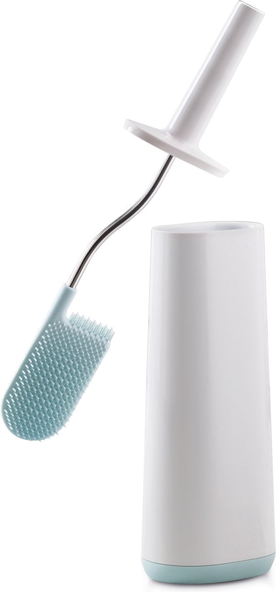Joseph joseph - brosse de toilette intelligente salle de bain flexible - blanc bleu