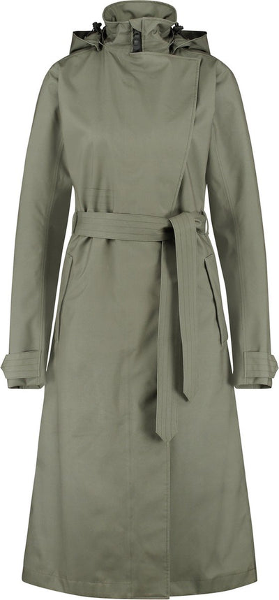 Agu trench coat long imperméable urbain extérieur femme - vert - l