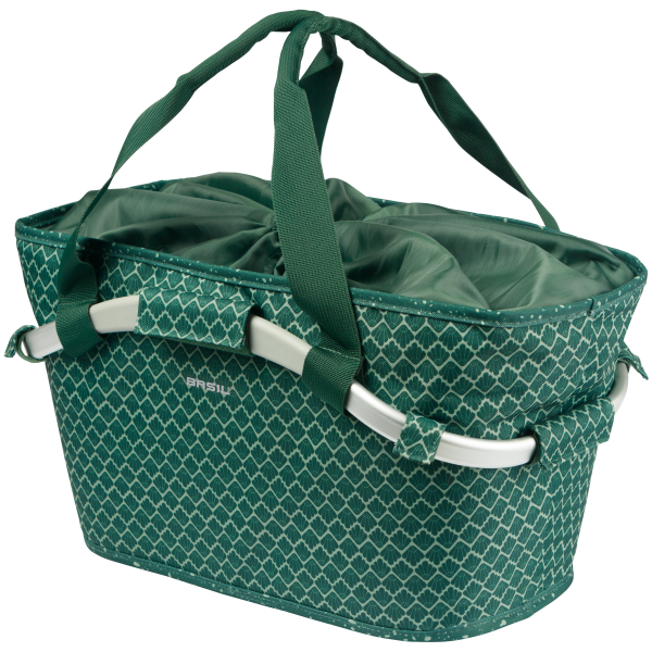 Panier de vélo de basilic Flair transporte tout panier arrière avec mik fixant 38 x 21 x 27 cm vert