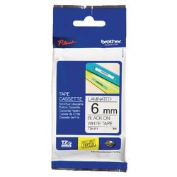 Ruban d'étiquettes brother tze211 6mmx8m noir et blanc