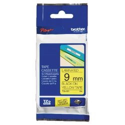 Ruban d'étiquettes brother tze621 9mmx8m noir jaune