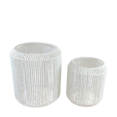 Dijk natural collections ensemble de lanternes 2 pièces h30 et h40cm blanc