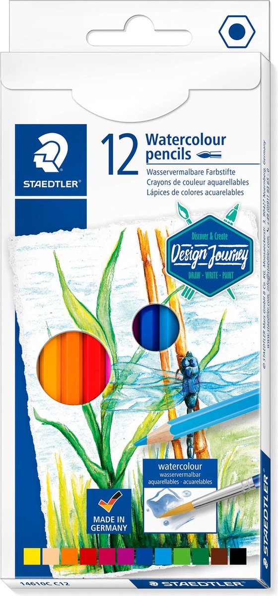 Crayons de couleur aquarelle Staedtler - lot de 12 pièces