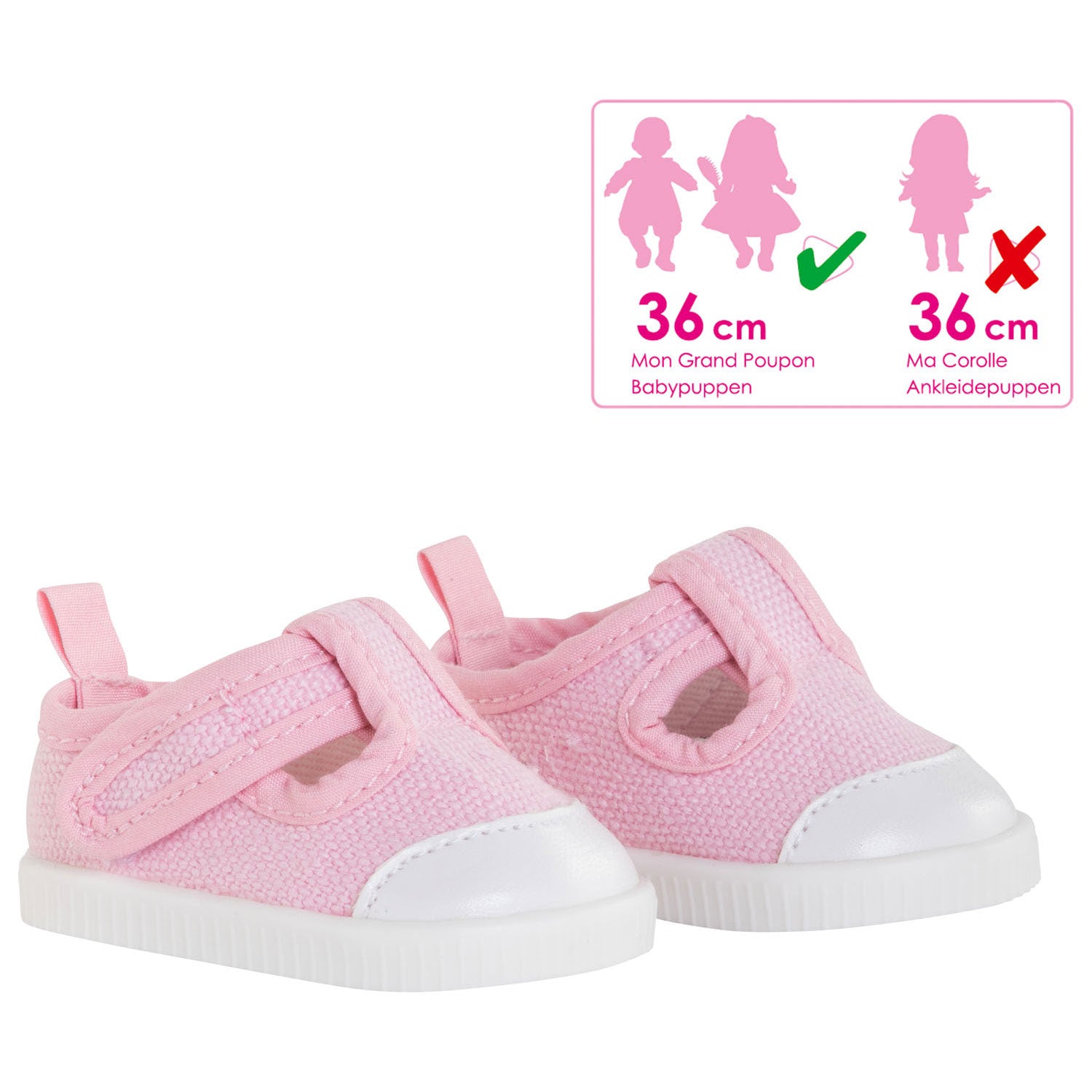 Corolle Mon Grand Poupon Doll Sneakers Pink, 36 cm