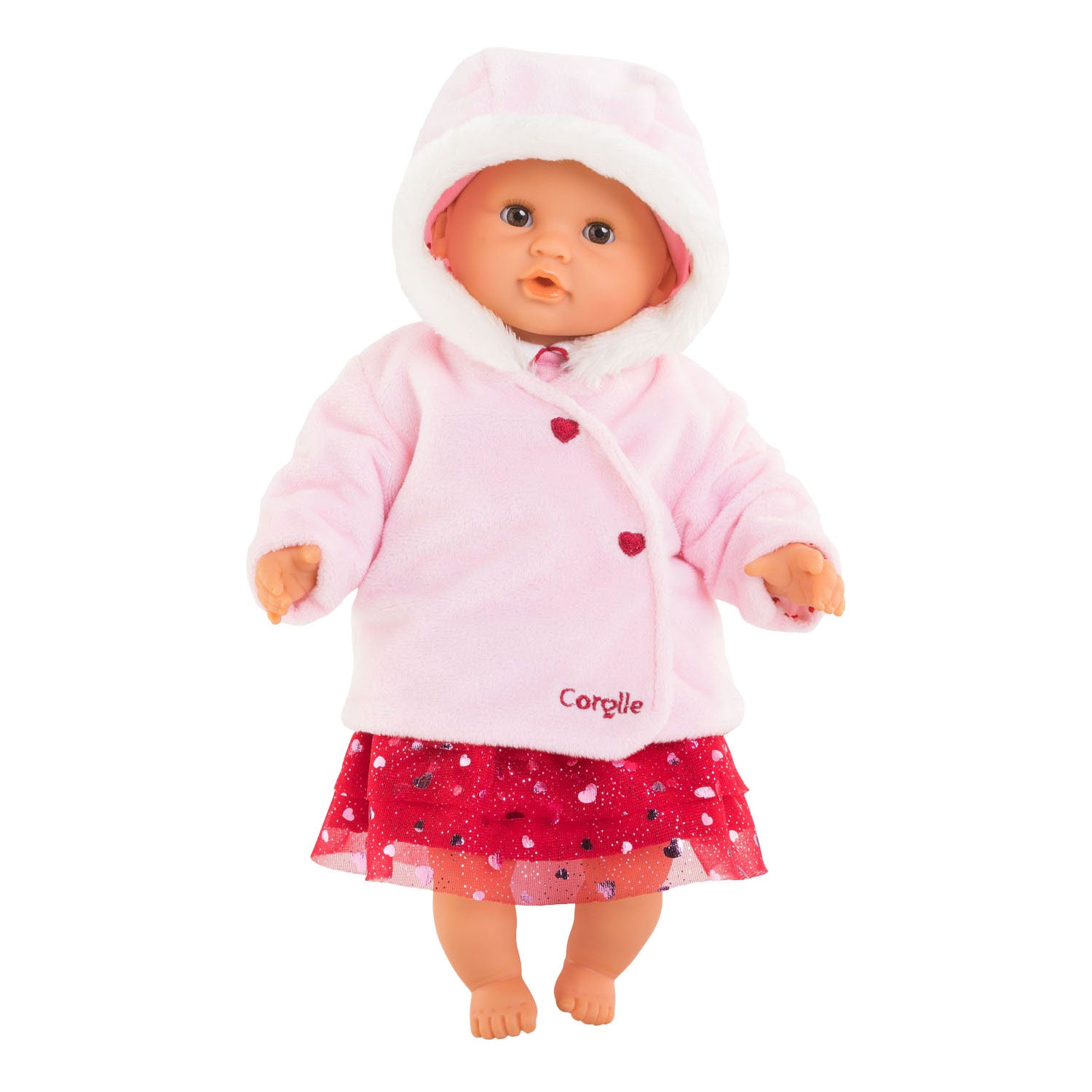 Corolle Mon Poupon Jacket Hartjes Pink, 30cm