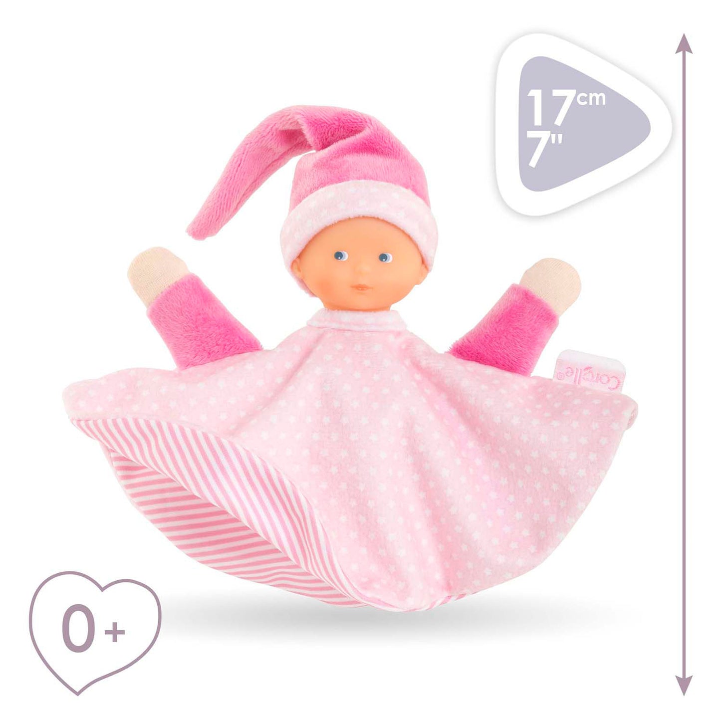 Corolle Tidoudou - Tissu de câlins rose, 17 cm