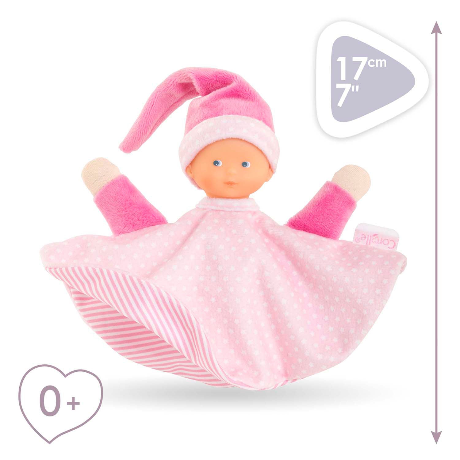 Corolle Tidoudou - Tissu de câlins rose, 17 cm