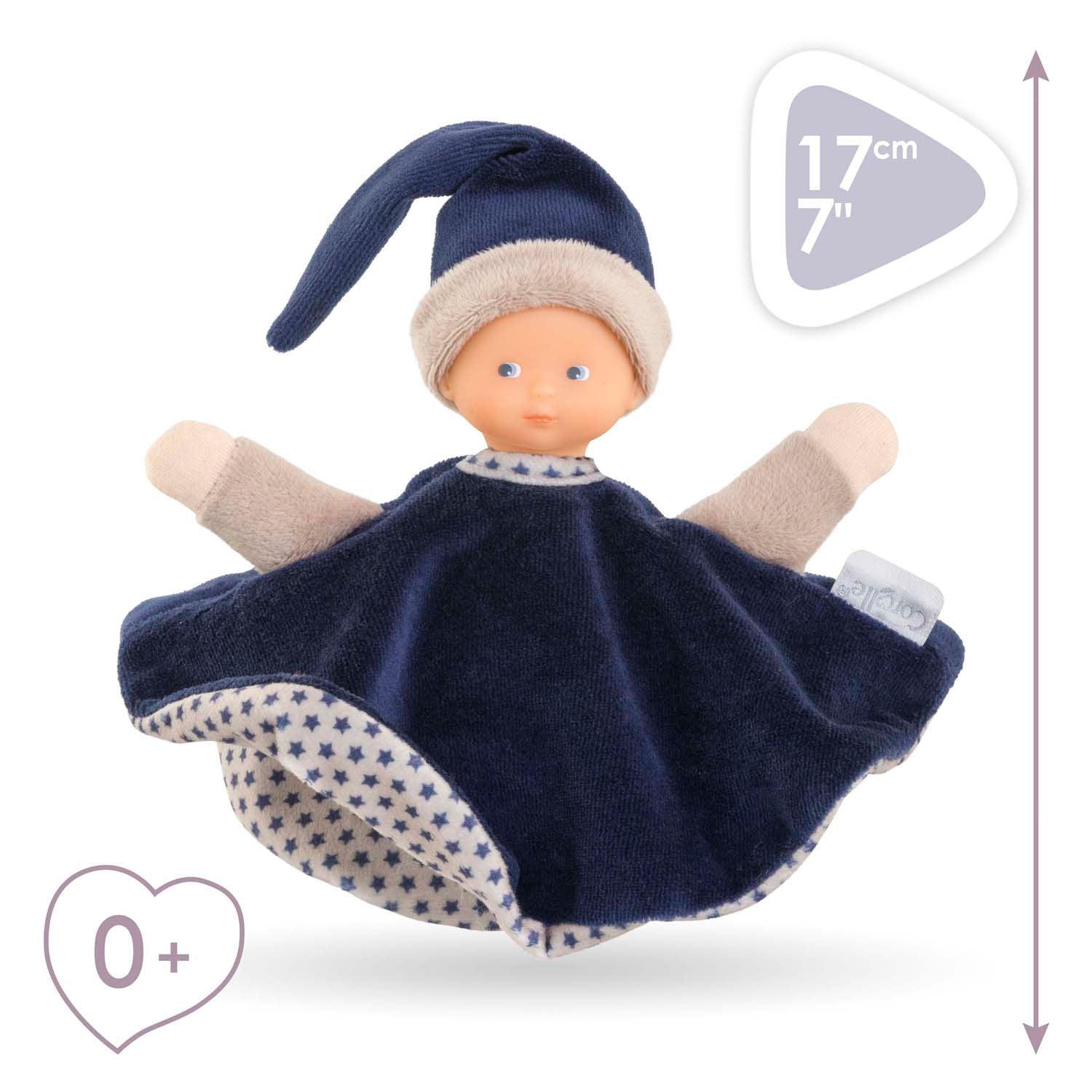 Corolle Tidoudou - Tissu des câlins bleu marine, 17cm