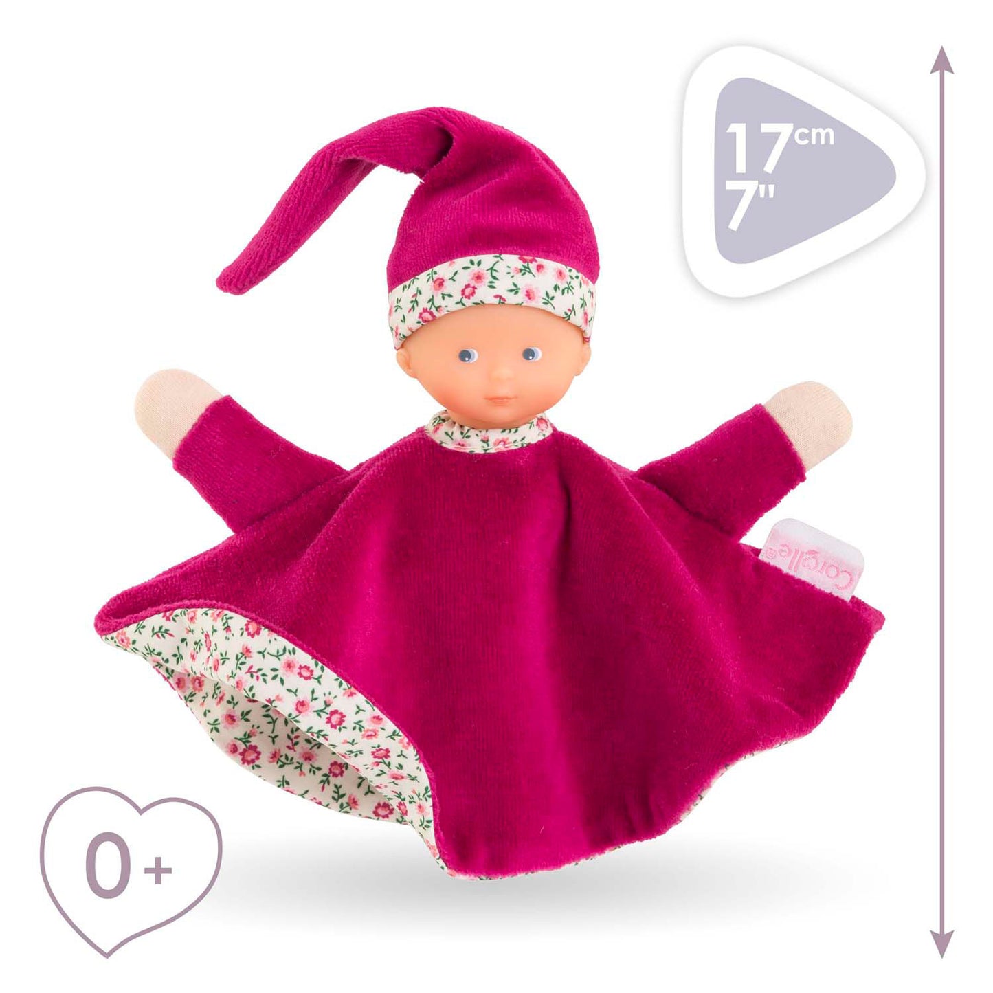 Corolle Tidoudou - Tissu de câlins de grenadine rose, 17cm