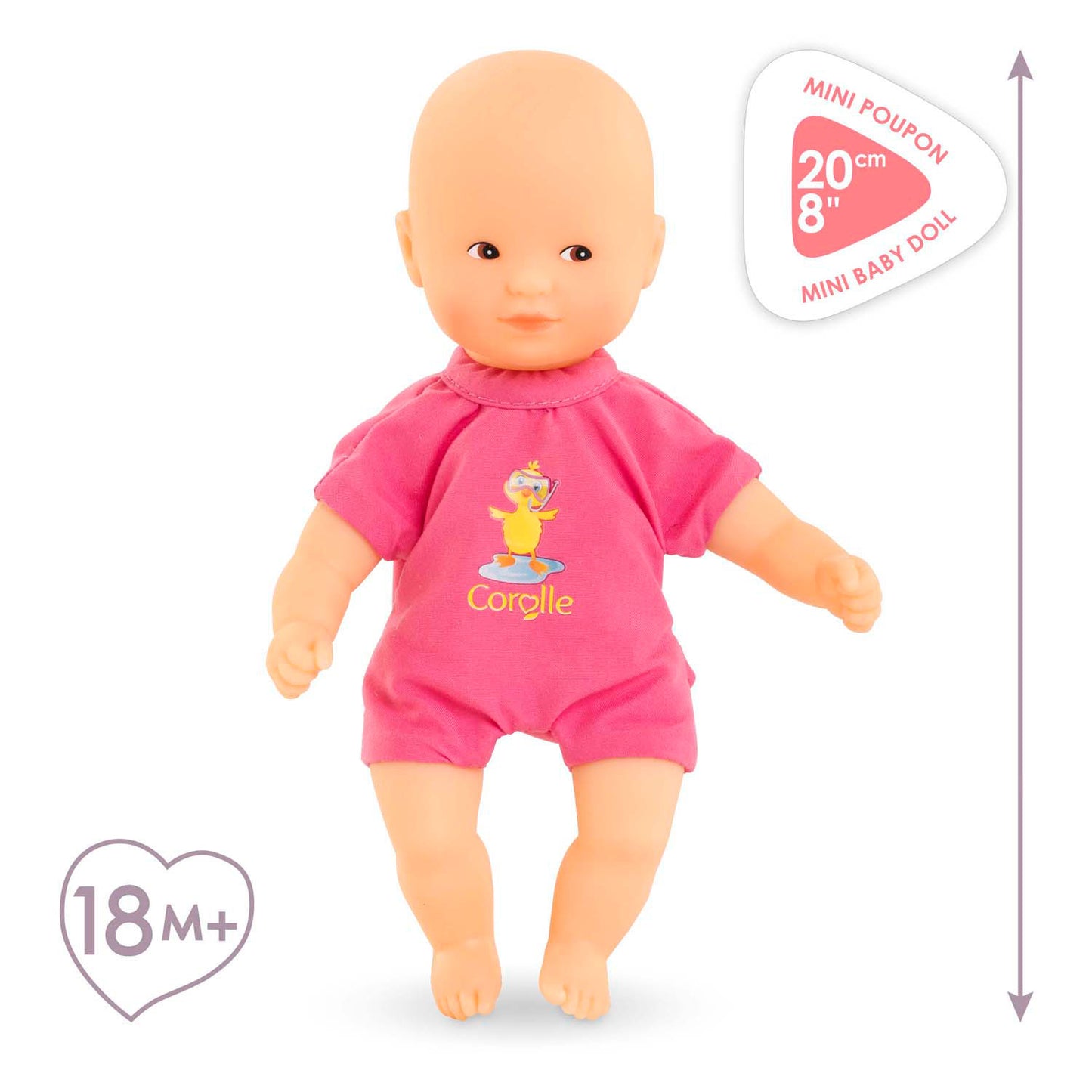 Corolle Mini Bad Babypop - Rose, 20 cm
