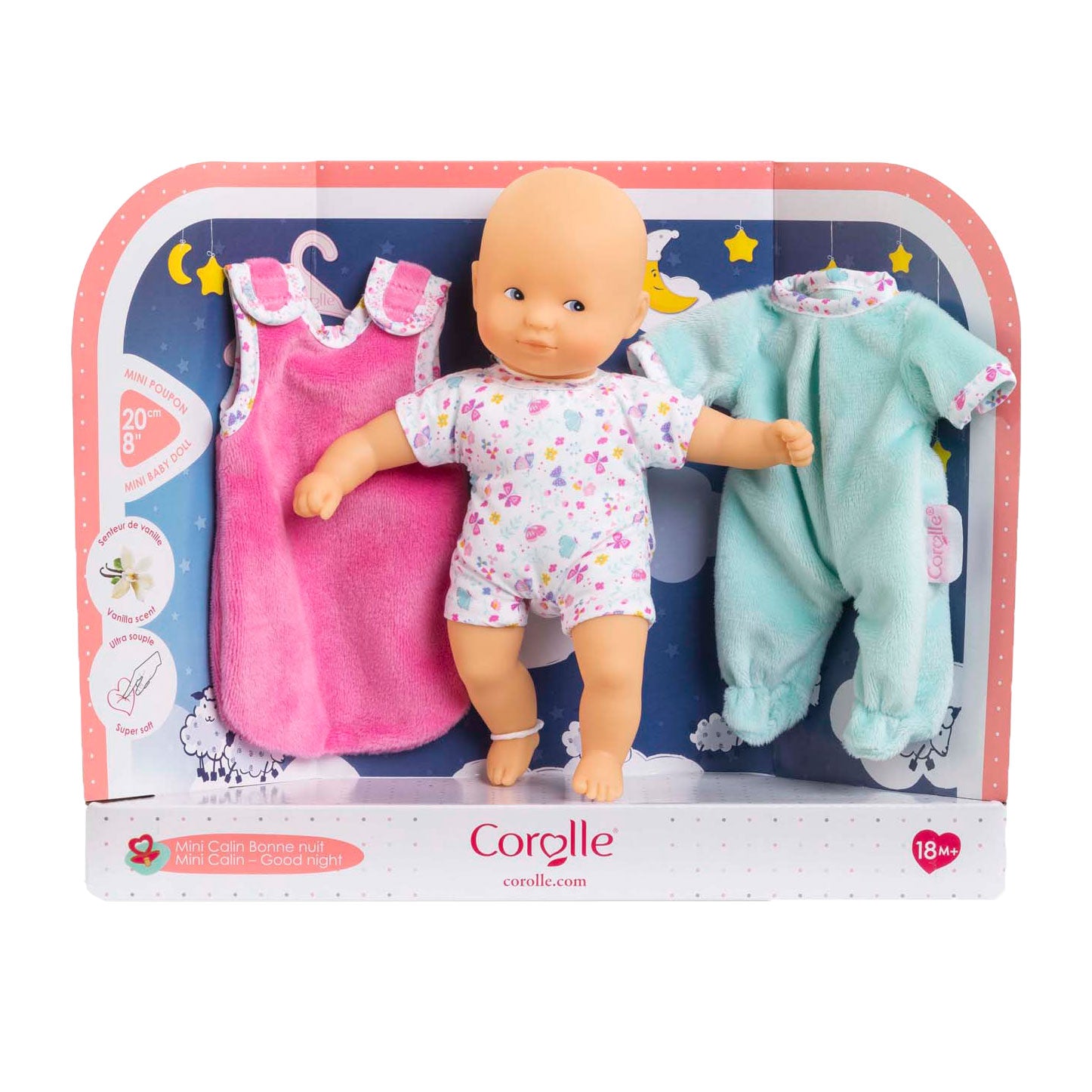 Corolle Mini Calin Good Night Pop Set - Butterflies, 20 cm