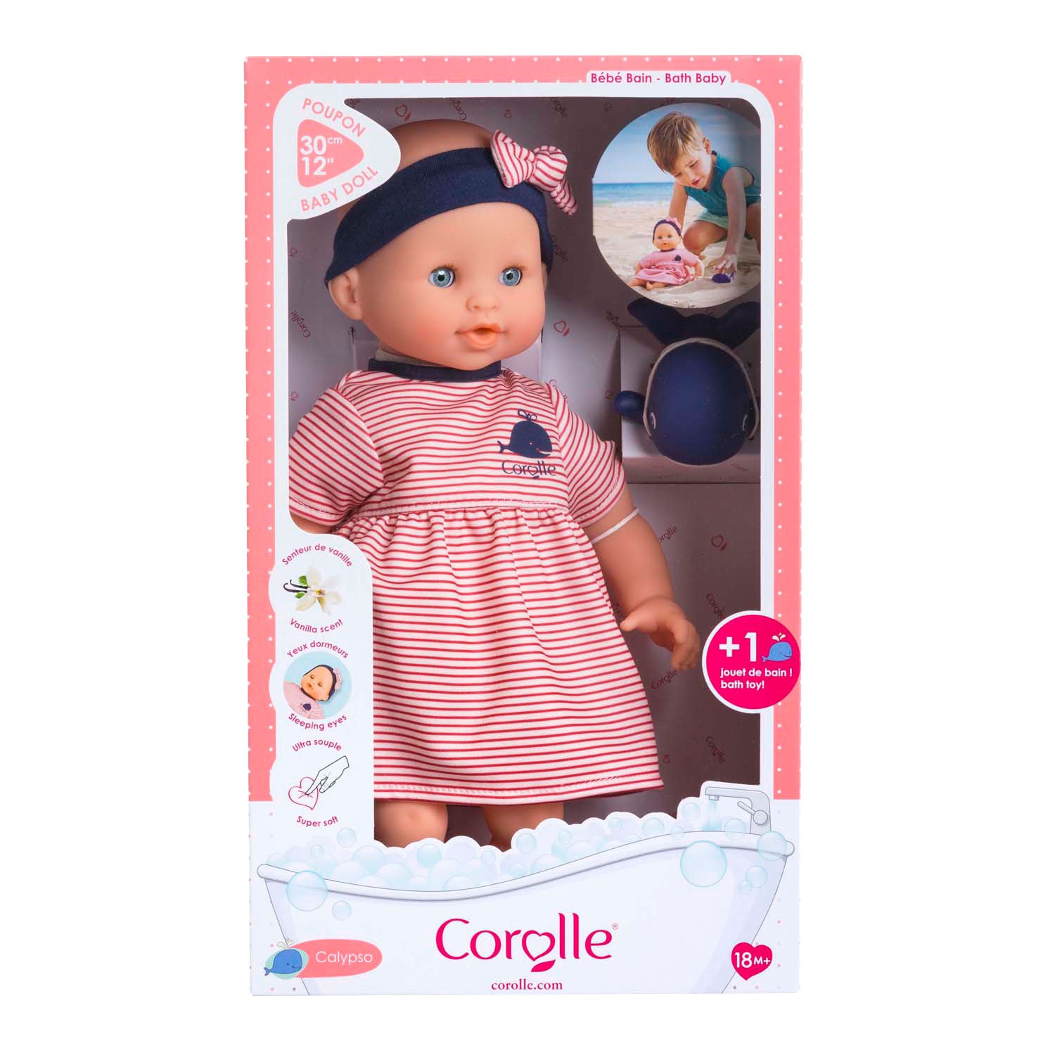 Corolle Badpop Calypso - baleine, 30 cm