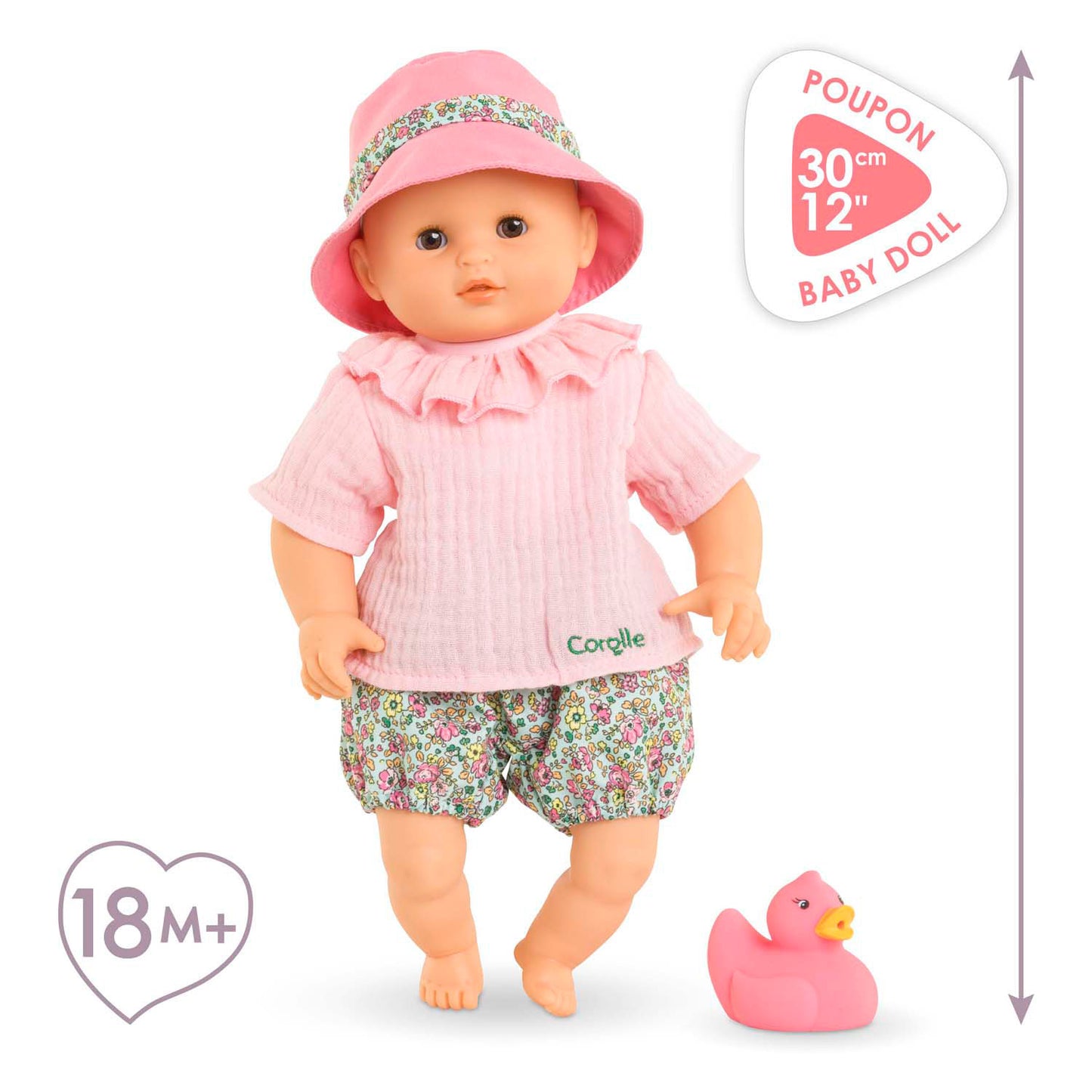 Corolle Badpop Coralie avec canard en caoutchouc - Bloomer, 30 cm