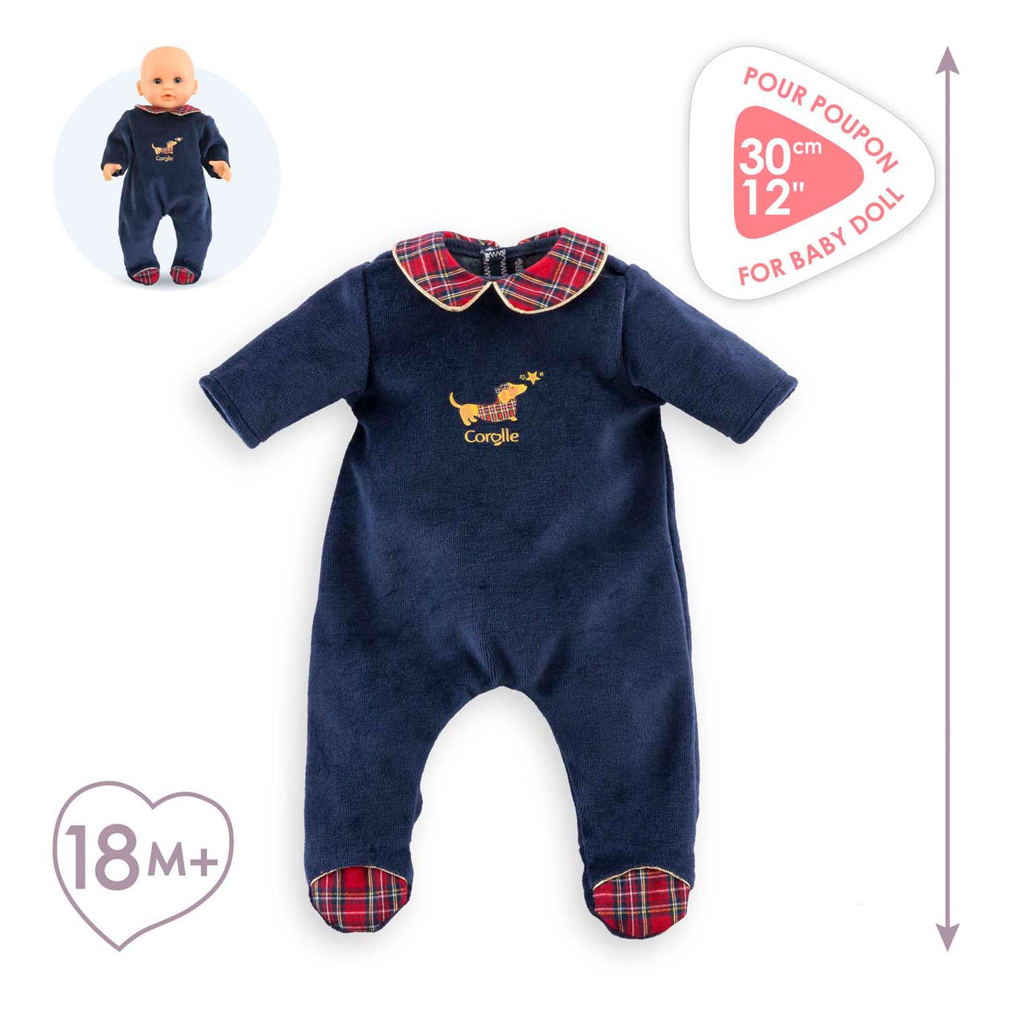Corolle Holidays Dolls Pajamas, 30cm