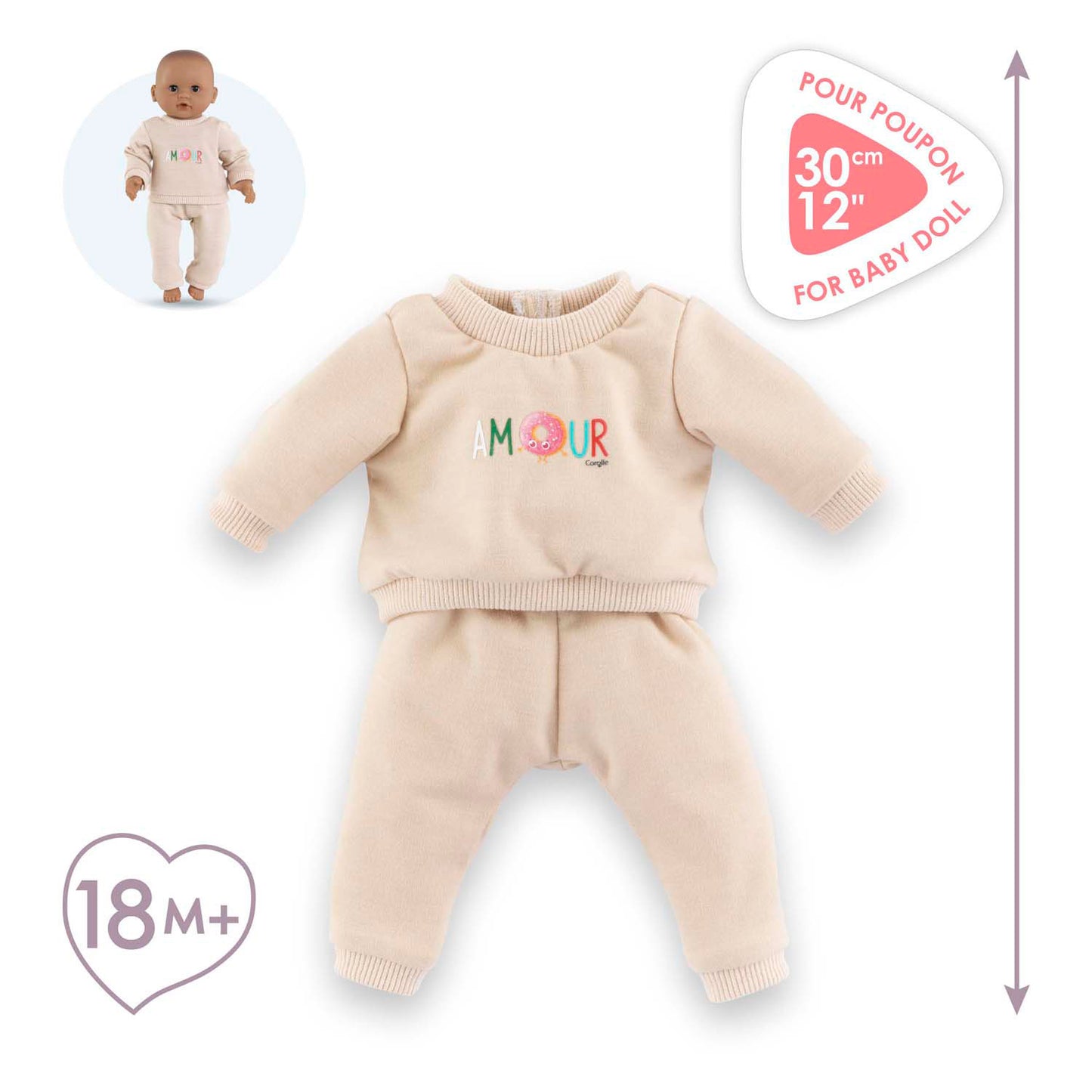Corolle Beige Tracking Costume pour bébé pop, 30 cm