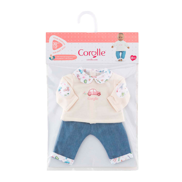T-shirt Corolle et jeans pour bébé poupée, 30 cm