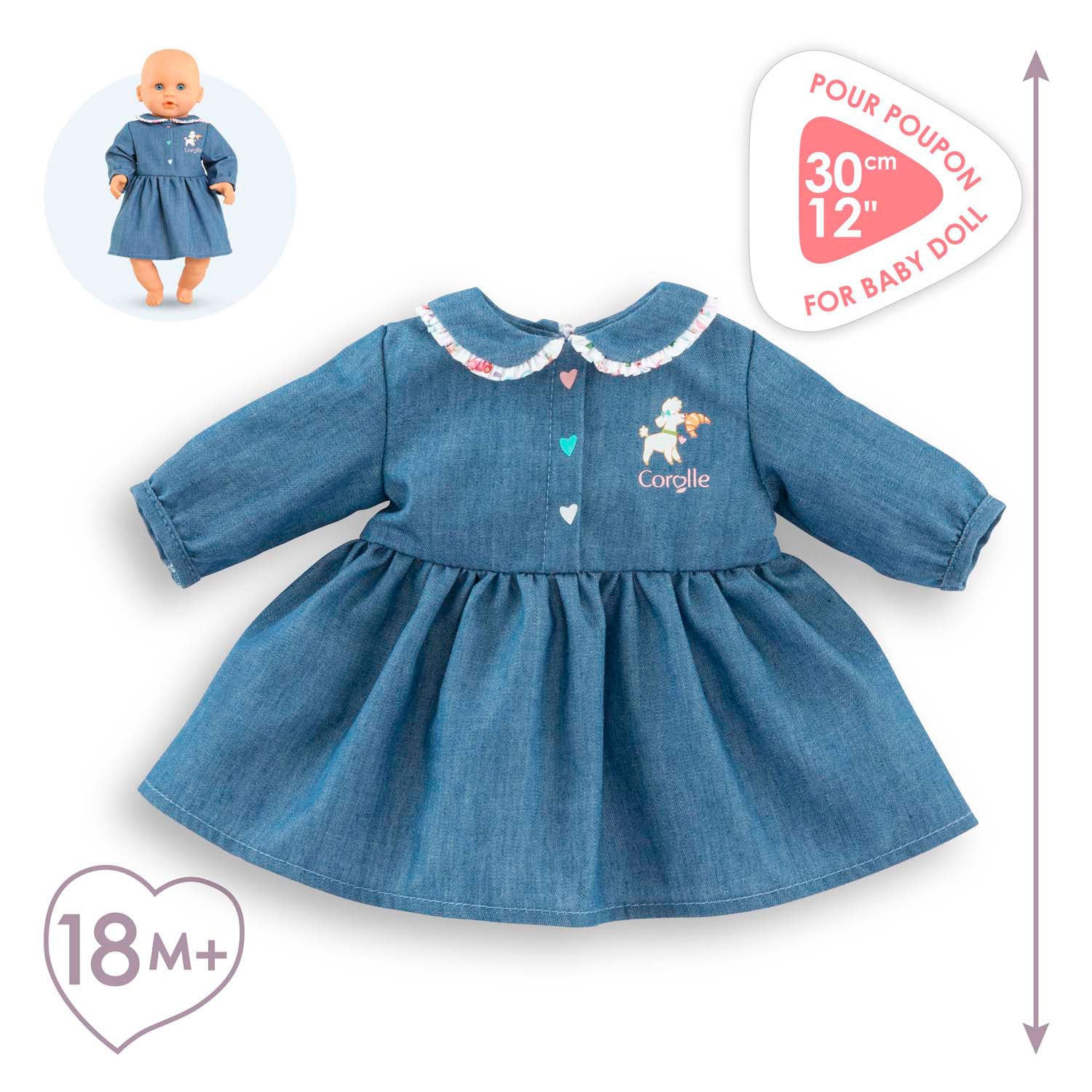 Robe corolle pour bébé poupée, 30 cm