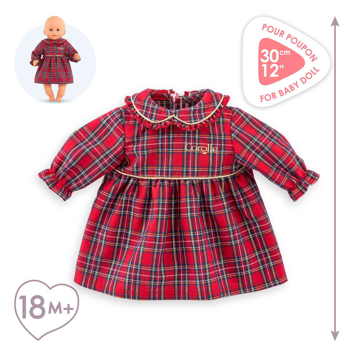 Corolle Holidays Robe for Baby Pop, 30 cm