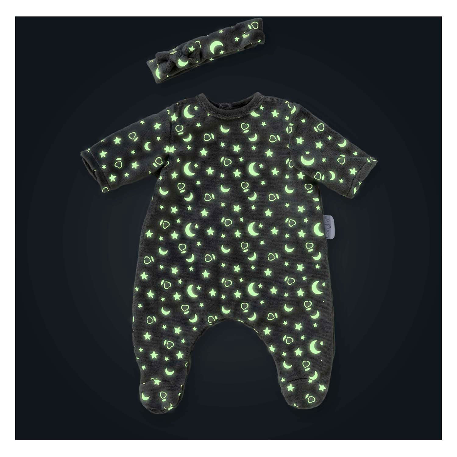 Corolle Dolls Pajamas Glitter in the Dark and Hair Band, 36cm