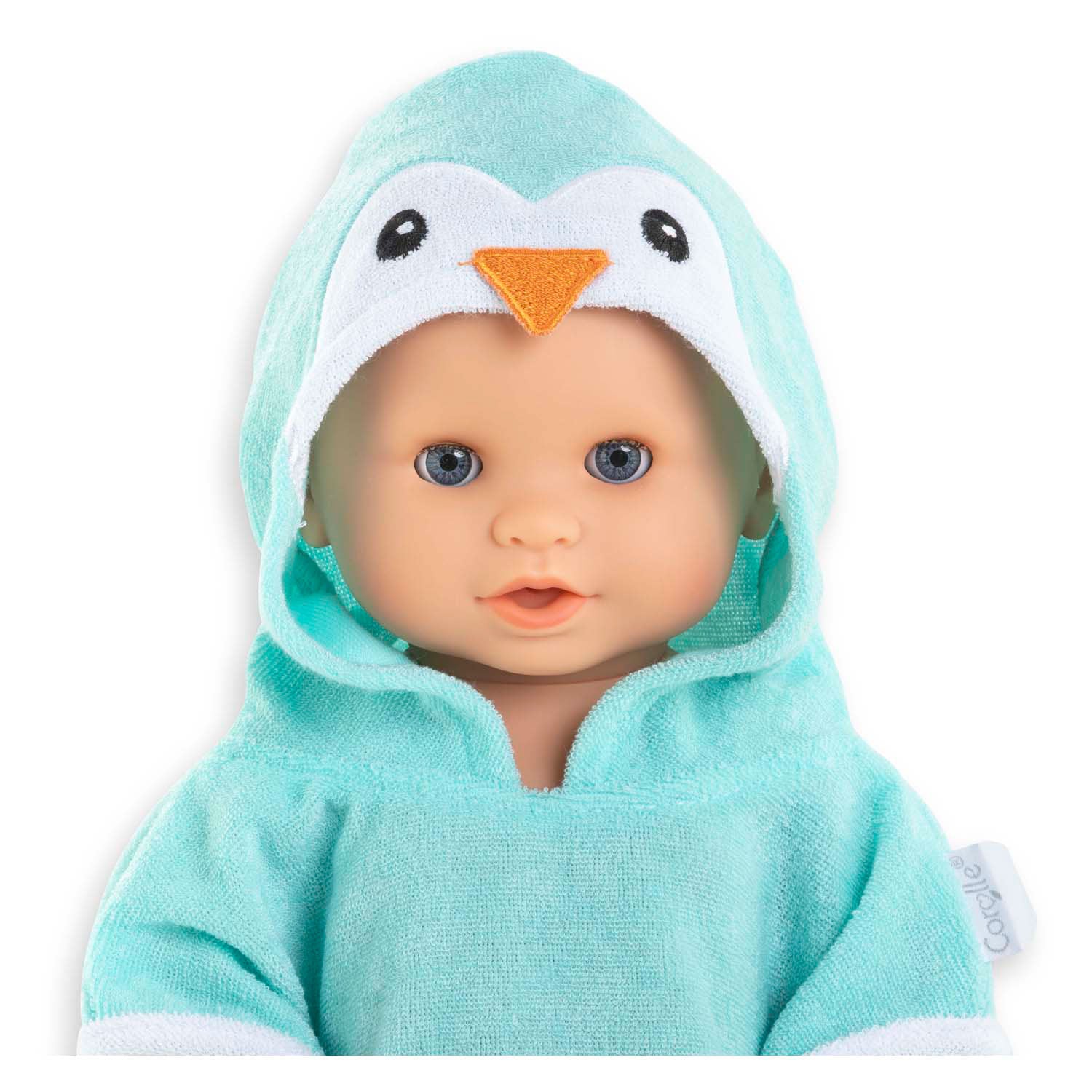 Corolle Badcape pour bébé pop - Penguin, 36cm