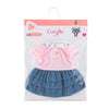 Jupe Corolle avec volants et t-shirt pour bébé poupée, 36 cm.