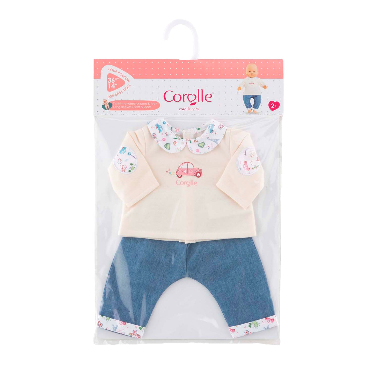 T-shirt Corolle et jeans pour bébé poupée, 36 cm