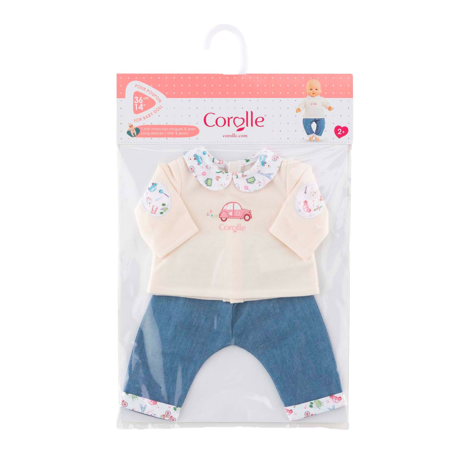 T-shirt Corolle et jeans pour bébé poupée, 36 cm