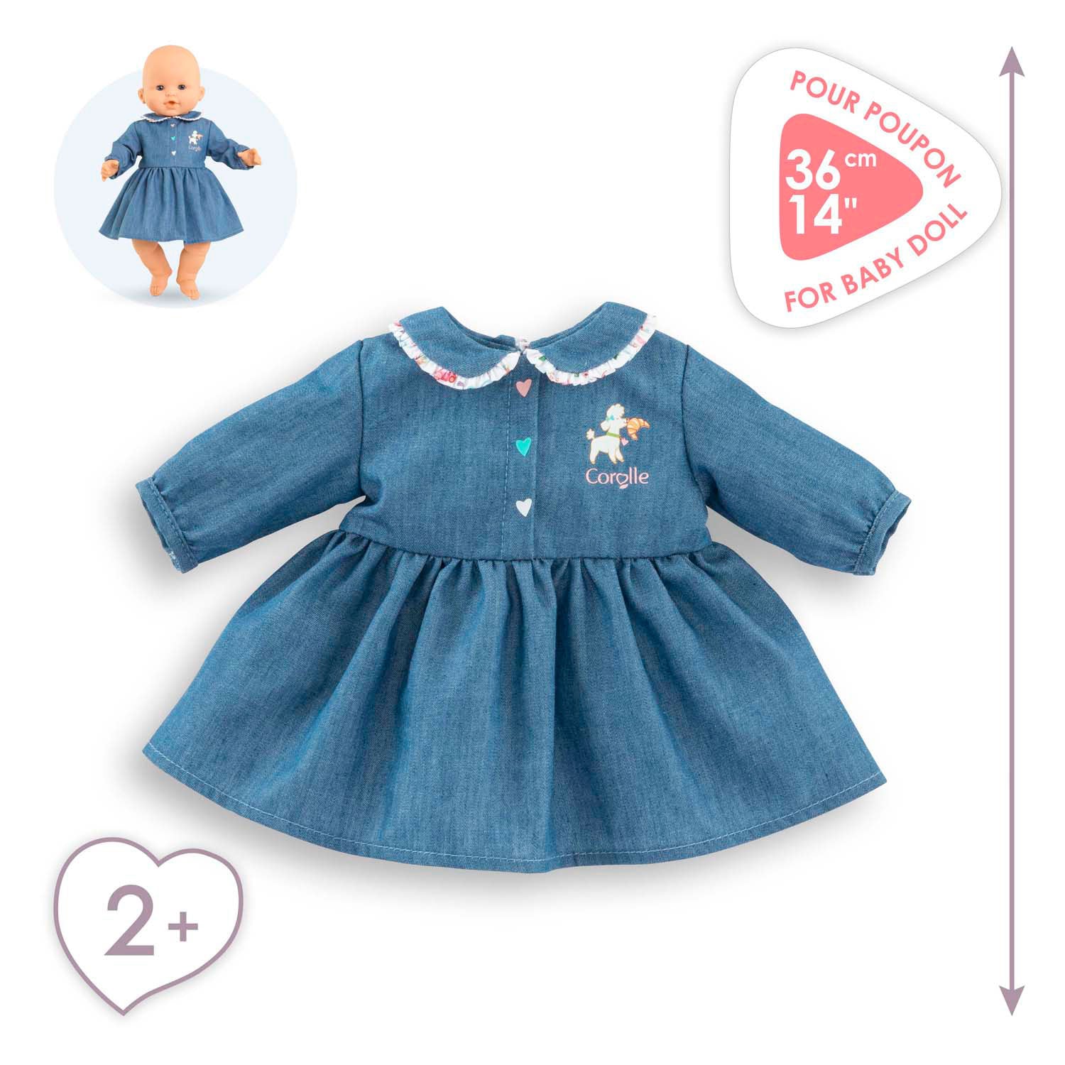Robe corolle pour bébé poupée, 36 cm