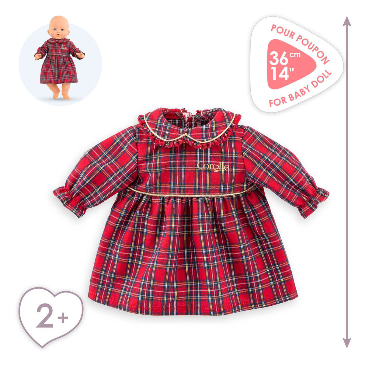 Corolle Holidays Robe for Baby Pop, 36 cm