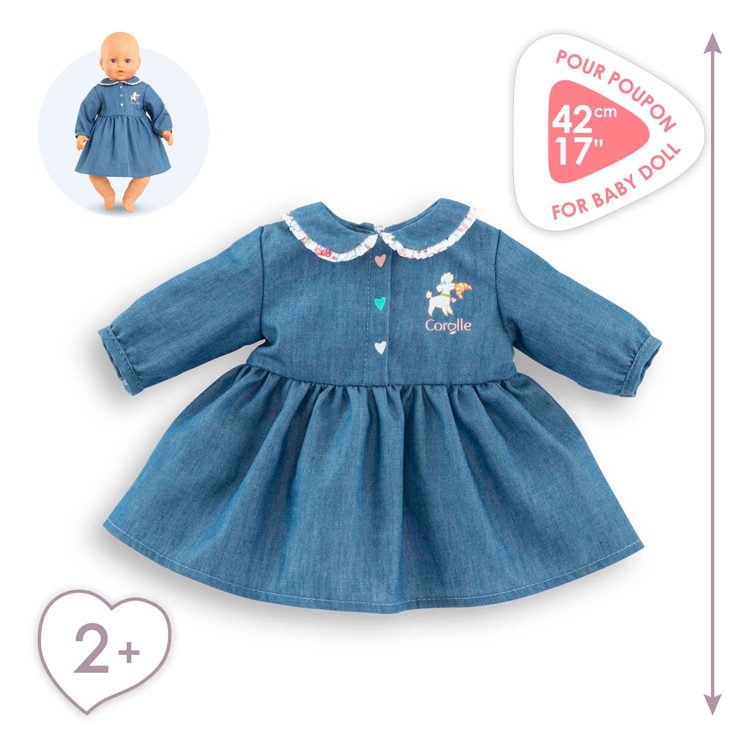 Robe corolle pour bébé poupée, 42 cm