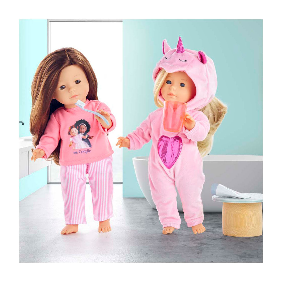 Pyjama rose corolle pour poupées de 36 cm, 2dlg.