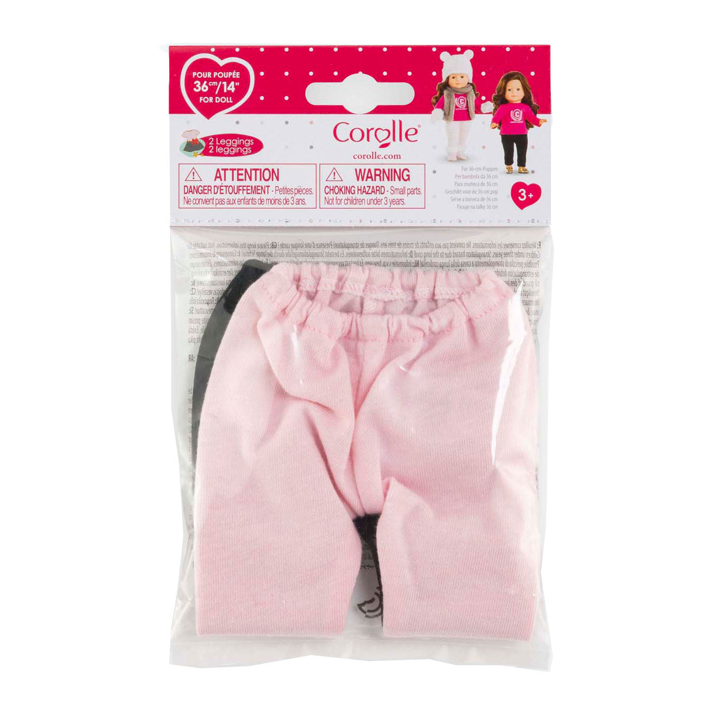 Ensemble corolle de 2 leggings pour poupées, 36 cm