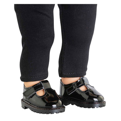 Corolle Black Lacquered Baby Shoes for Dolls, 36 cm