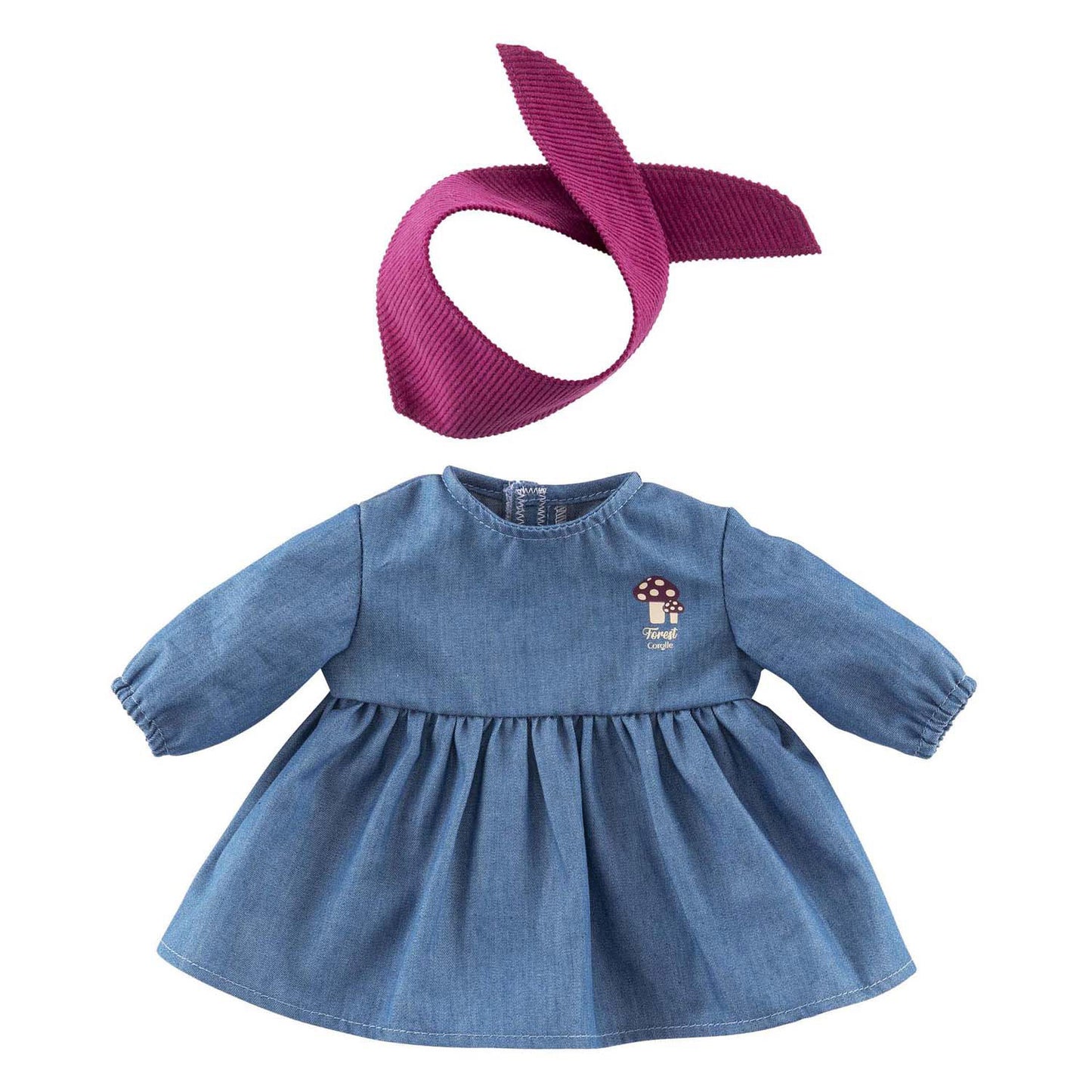 Robe en jean Corolle avec foulard petit explorateur - 30cm