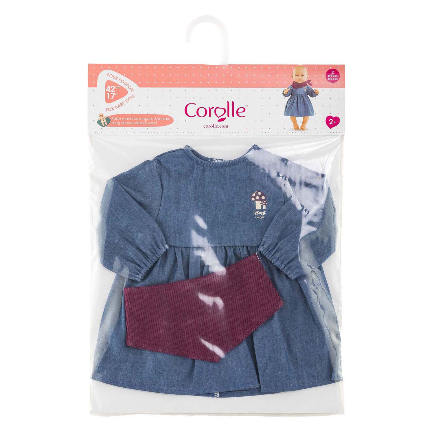 Corolle jeans poupée col avec écharpe petit explorateur - 42cm