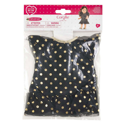 Robe de poupée Corolle ma noire à pois dorés - 36cm
