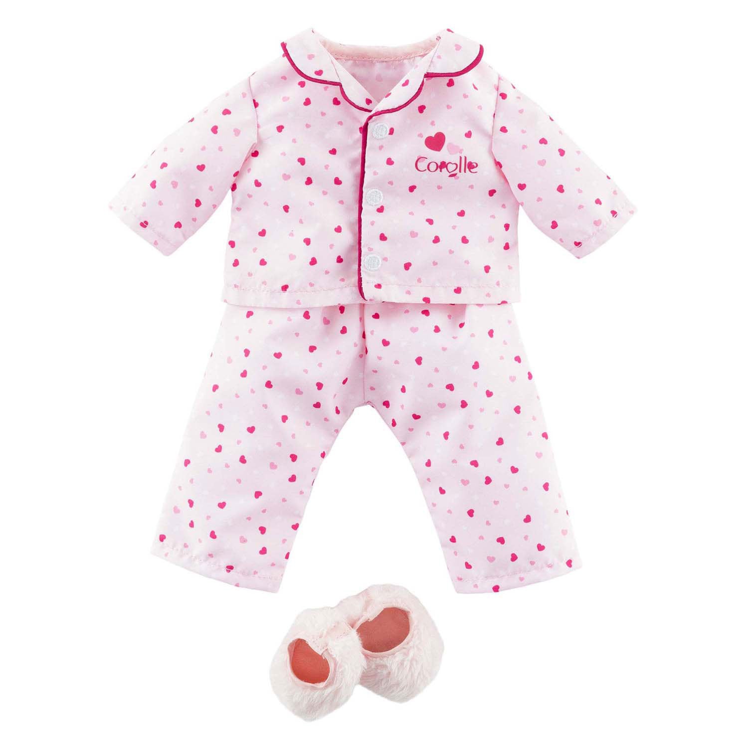 Pyjama et chaussons poupée Corolle ma - coeurs - 36cm