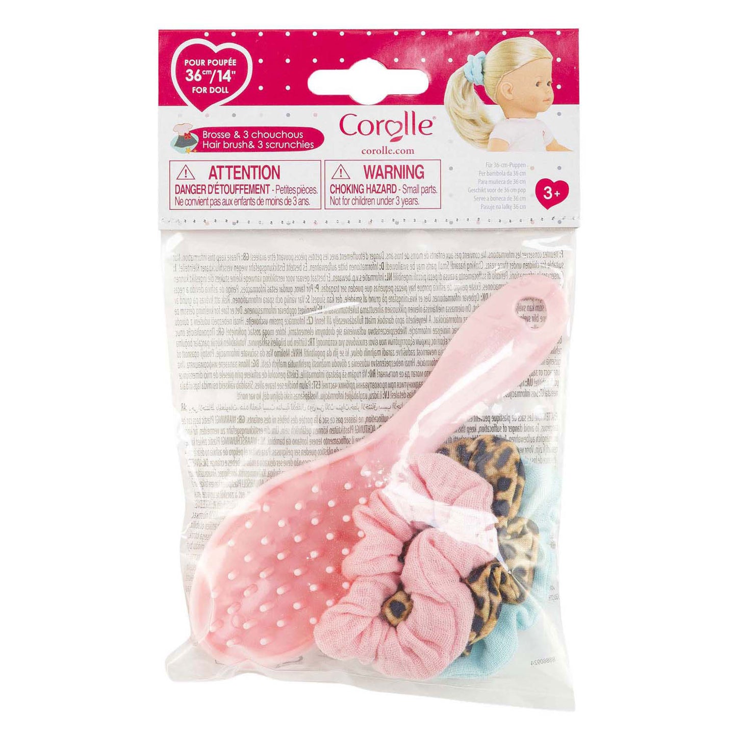 Corolle ma set brosse et 3 élastiques à cheveux - 36cm