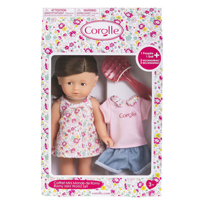 Corolle mini poupée bébé romy avec 3 accessoires - 20cm