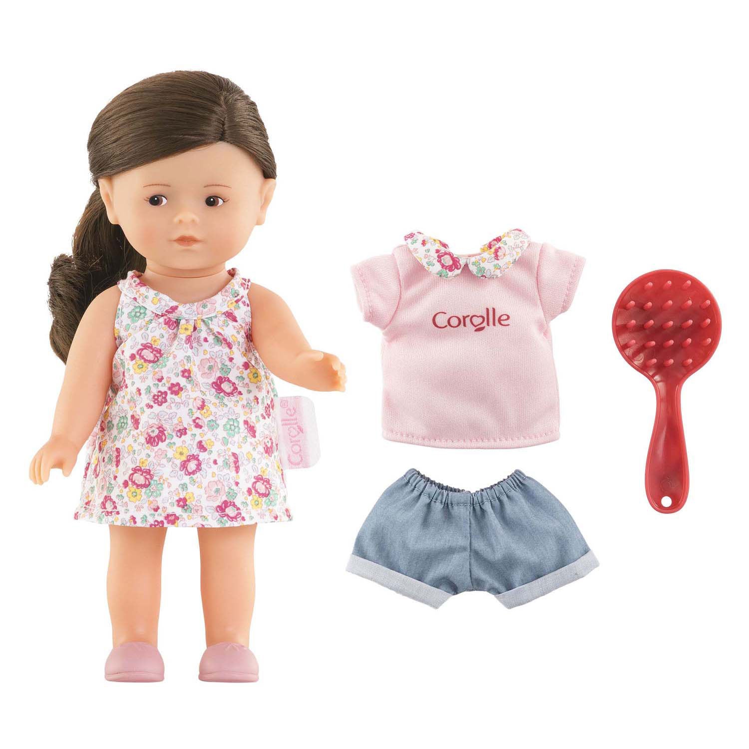 Corolle mini poupée bébé romy avec 3 accessoires - 20cm