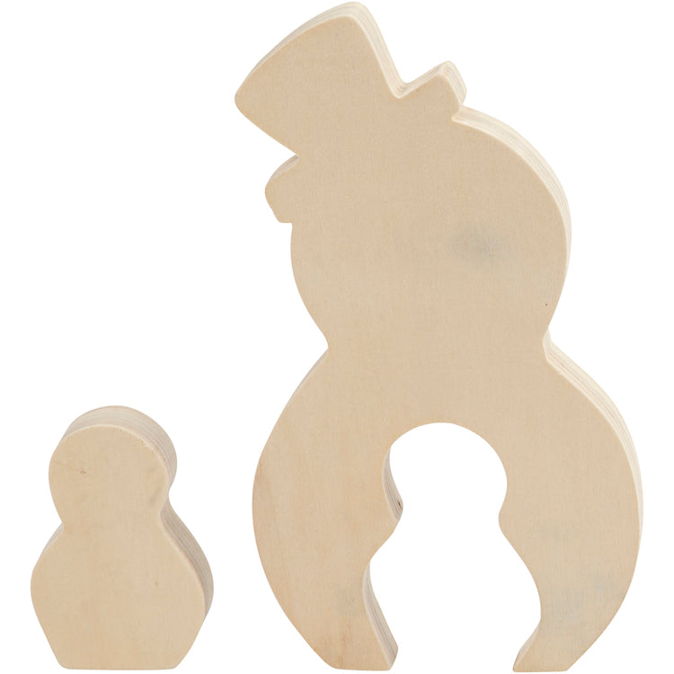 Creativ company figurines 2en1, bonhomme de neige, h : 7,7 + 20 cm, d : 2 cm, l : 5,3 + 11,3 cm, 1 set